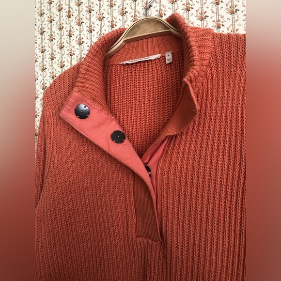 Soft Surroundings Highland Tunic Rib-Knit Coral Sweater | Medium - Picture 5 of 7